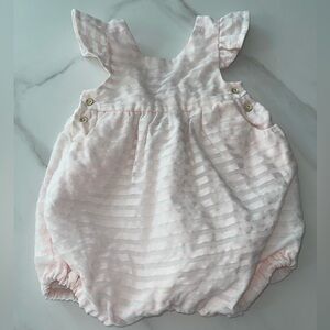 Elegant Pink Striped Baby Romper